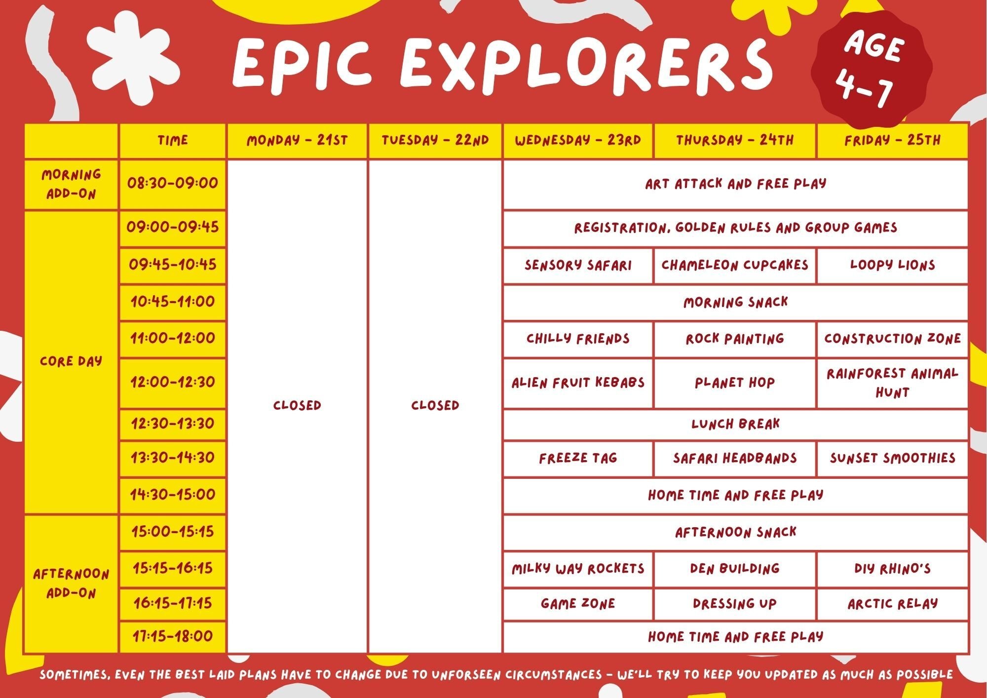 Epic Explorers - Week 1 23rd-25th July