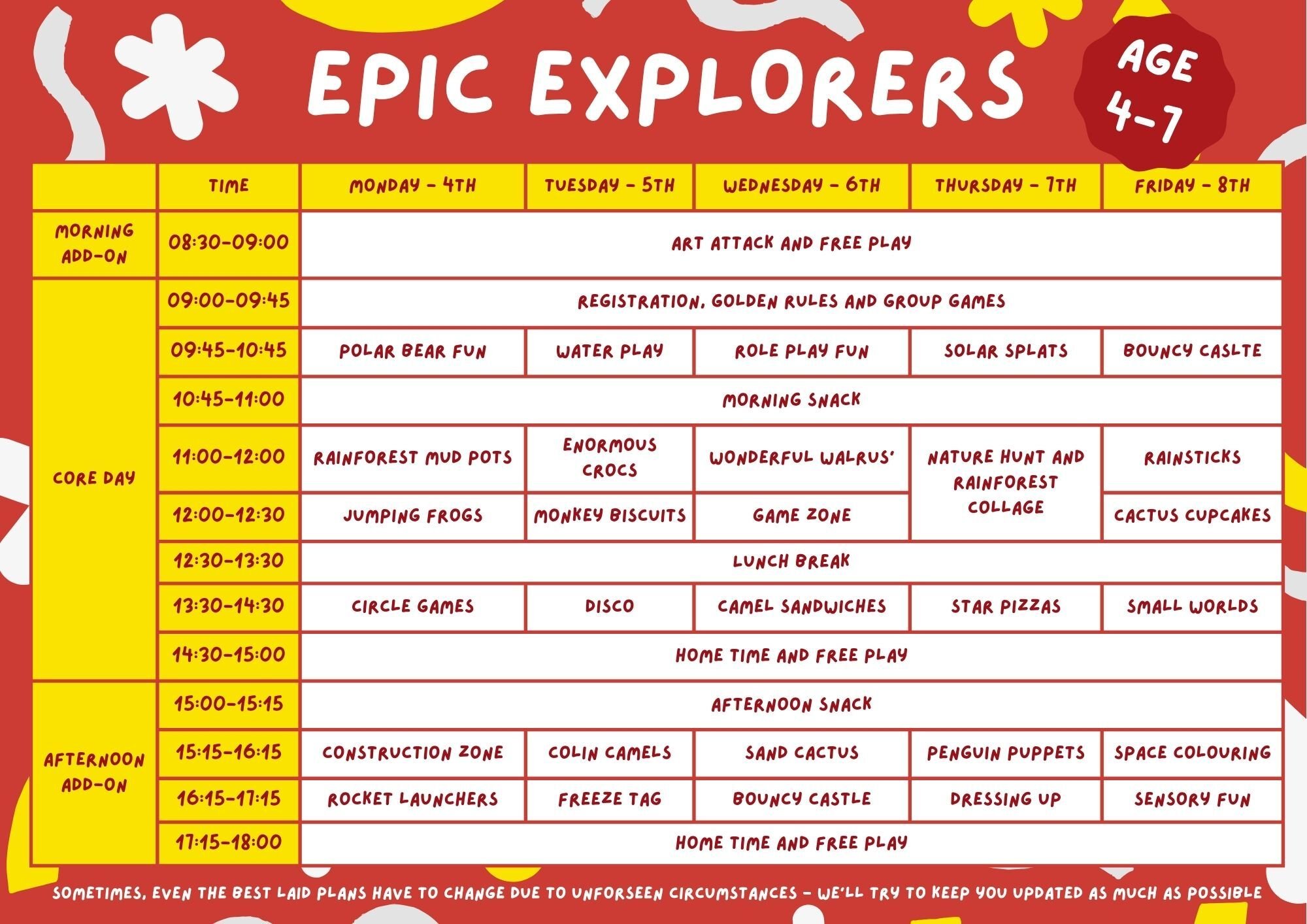 Epic Explorers - Week 3 4th - 8th August
