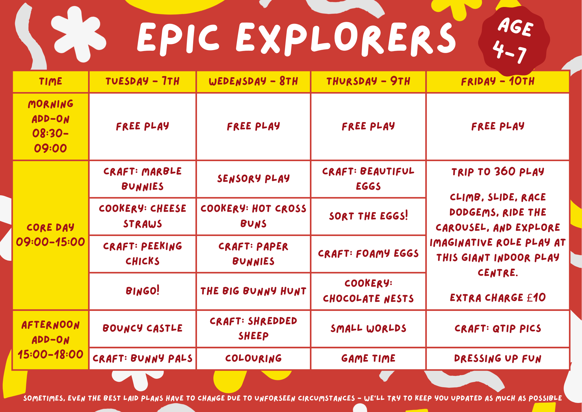 Epic Explorers Easter Programme 7th - 10th April