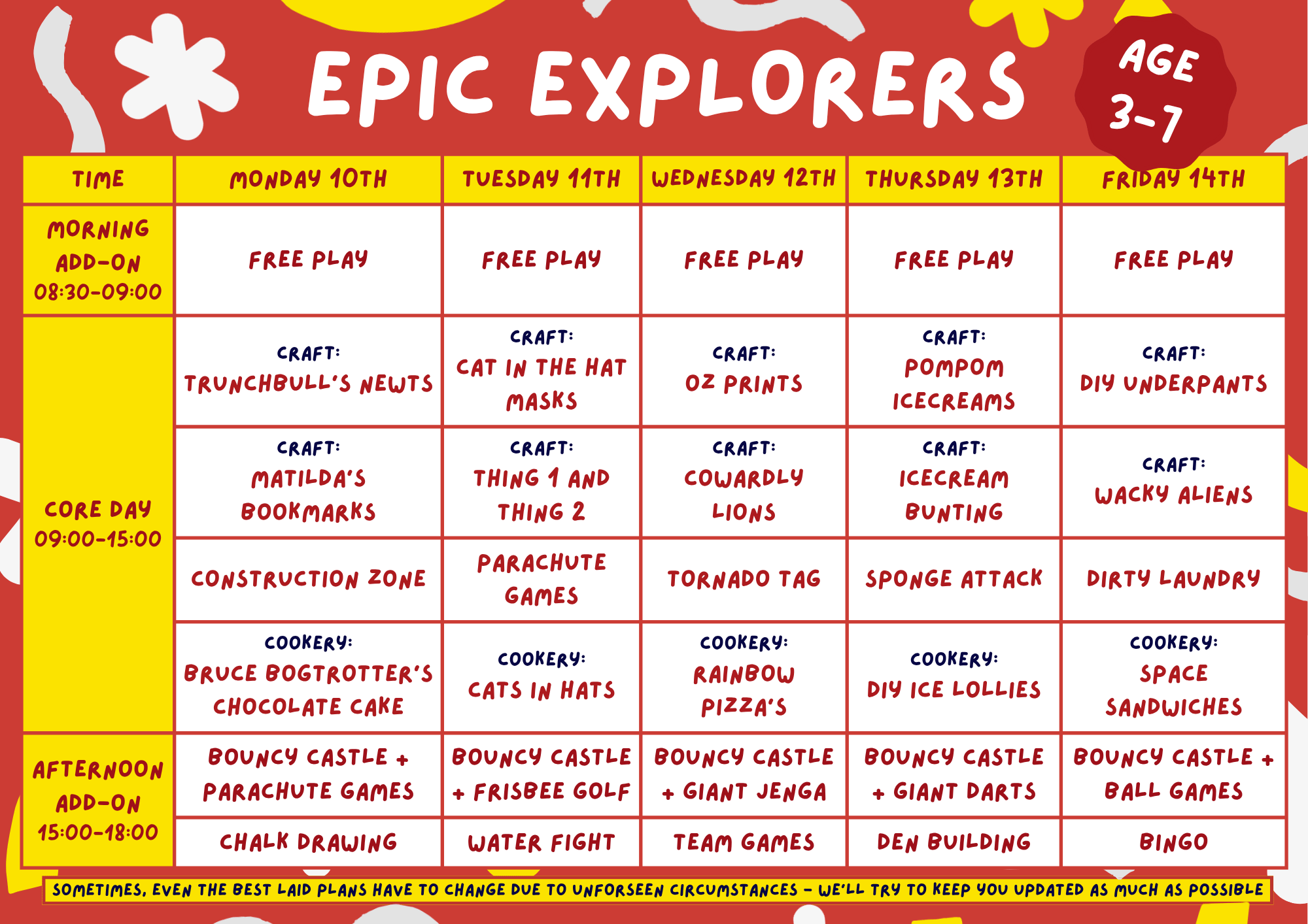 Epic Explorers Summer Programme 10th - 14th August