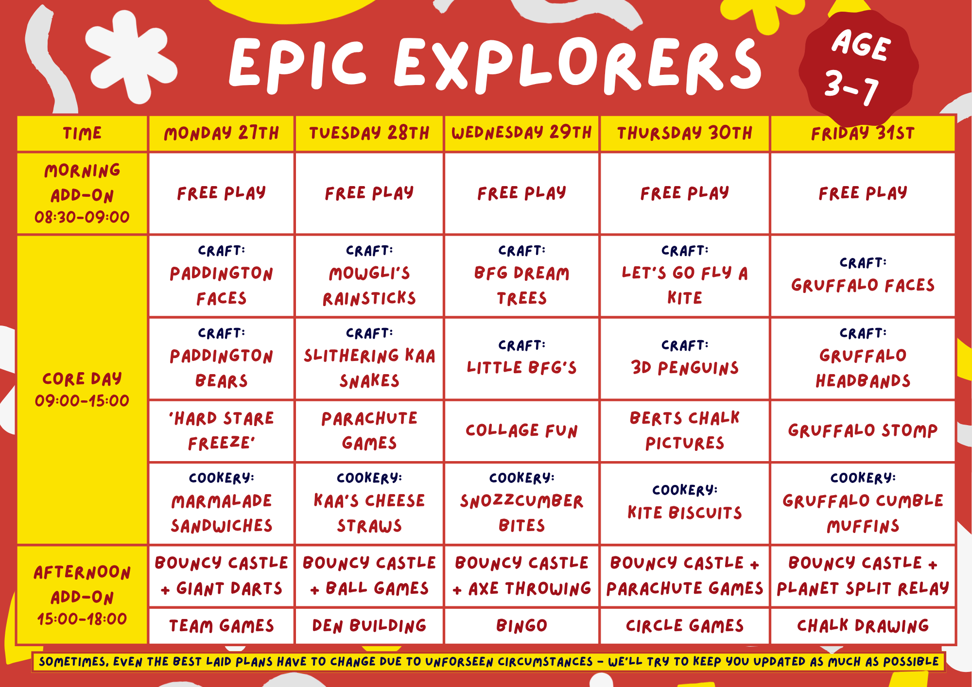 Epic Explorers Summer Programme 27th - 31st July