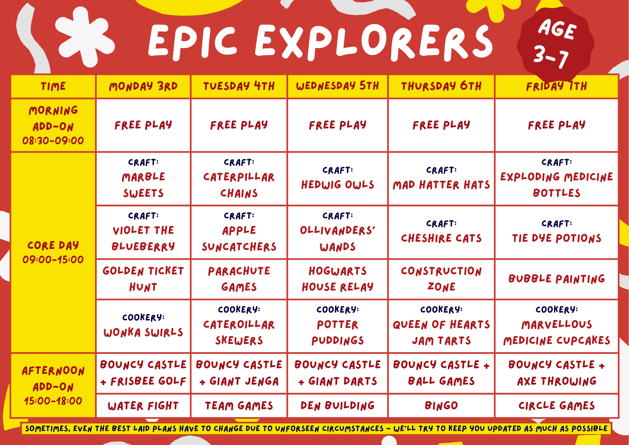 Epic Explorers Summer Programme 3rd - 7th August