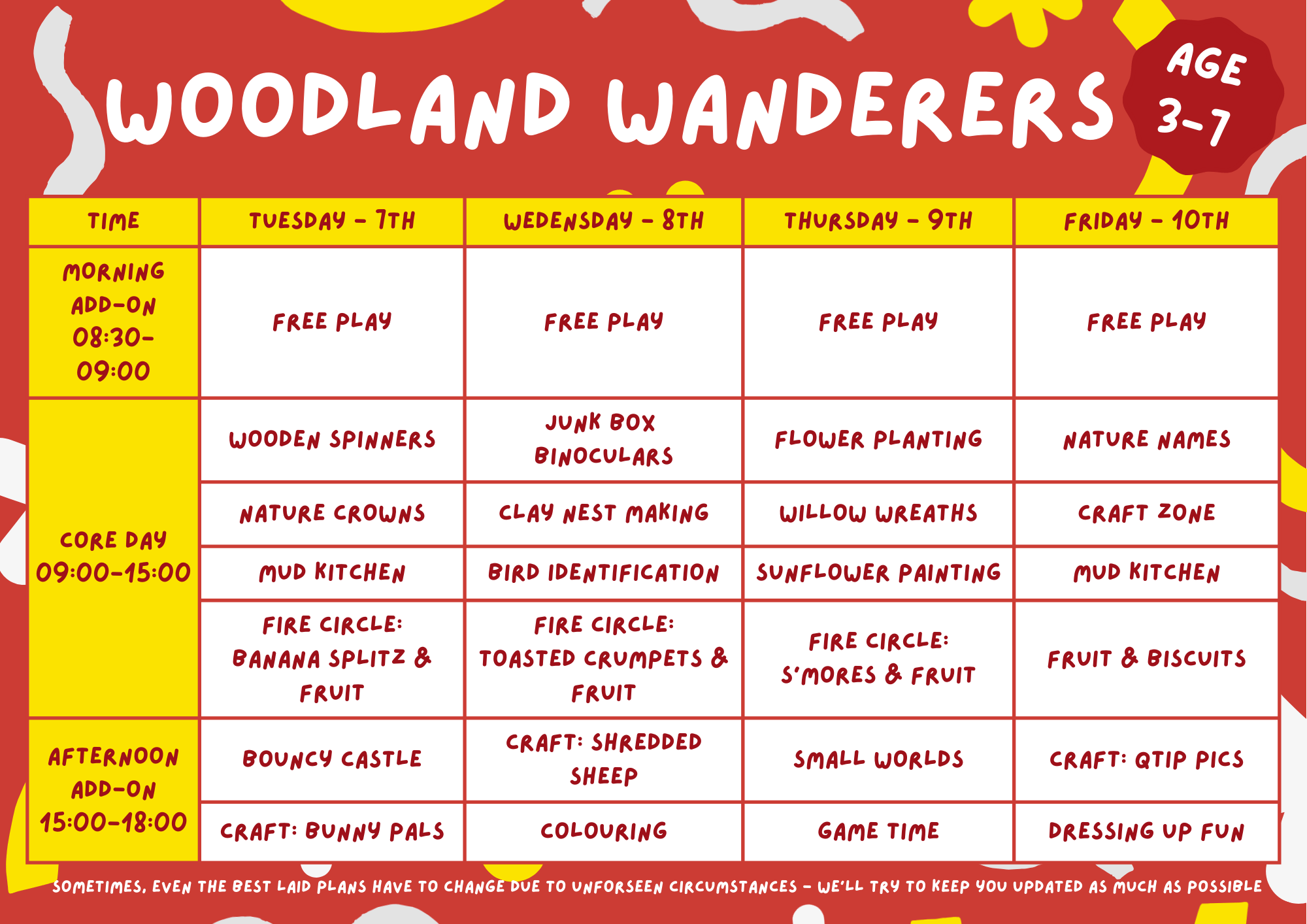 Forest School Easter Programme 7th - 10th April