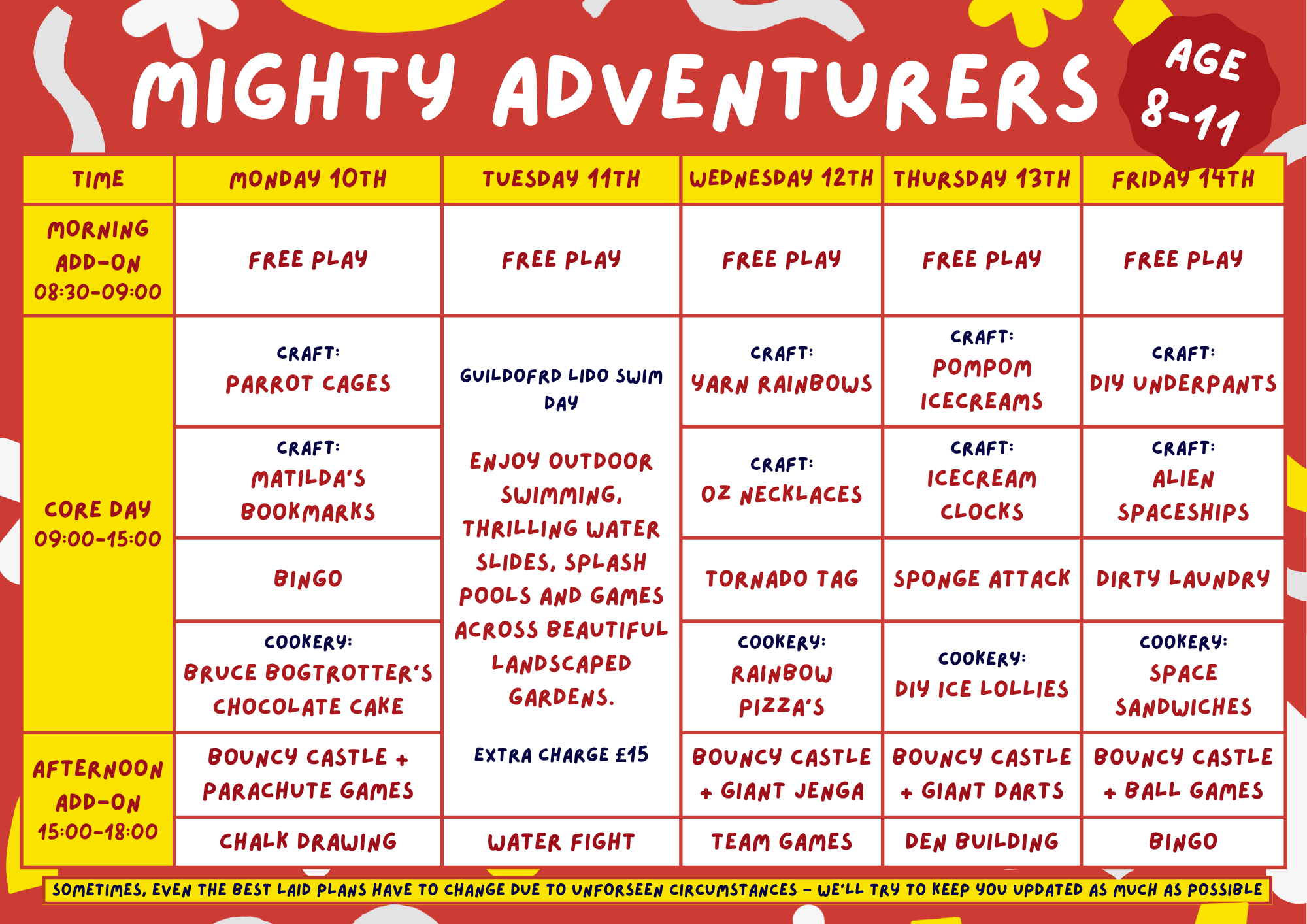 Mighty Adventurers Summer Programme 10th - 14th August