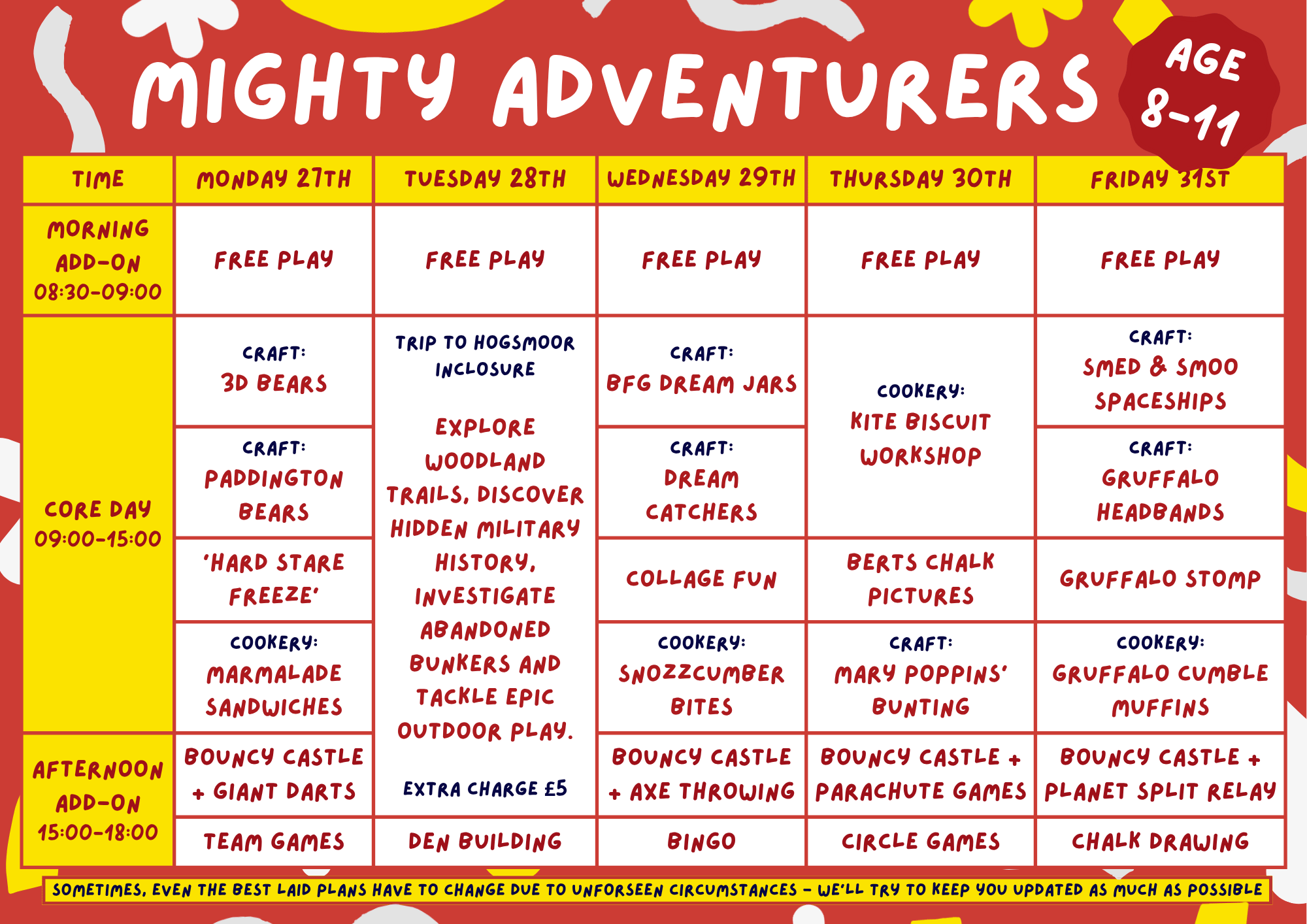 Mighty Adventurers Summer Programme 27th - 31st July